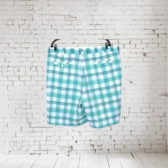 Alan Flusser Golf Short Plaid Turquoise Men's - Picture 2 of 6